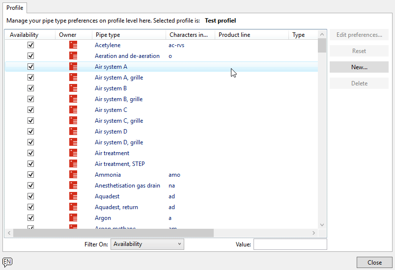 Manage pipetypes