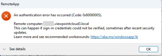 Hosted - Authentication Error with Windows App | Trimble Help
