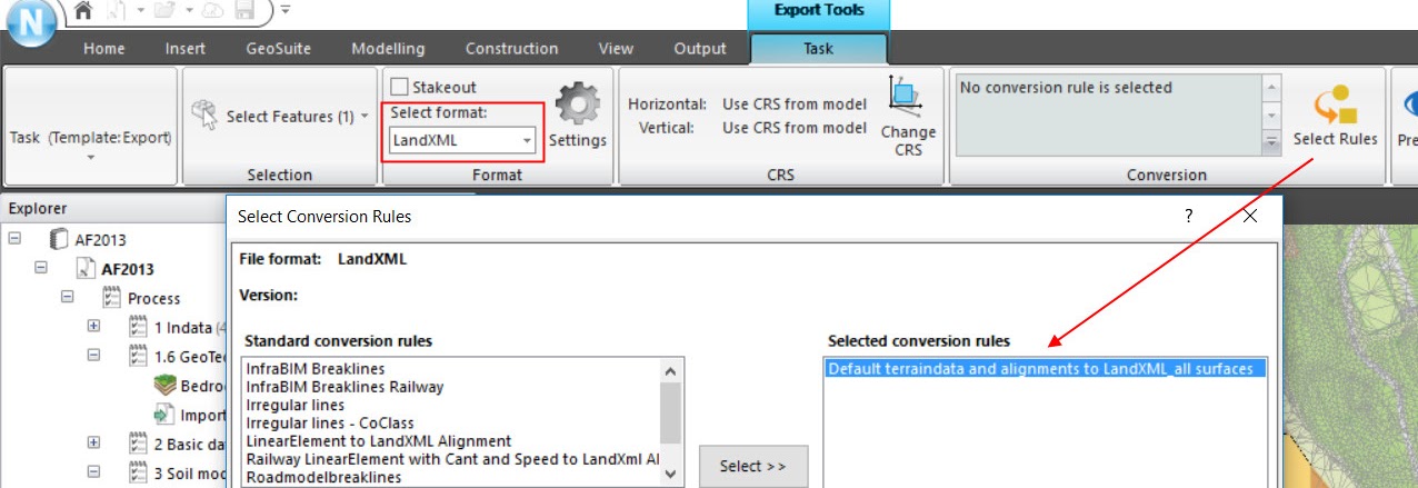 Landxml Profile Example Export Terrain Model to LandXML | Trimble Help