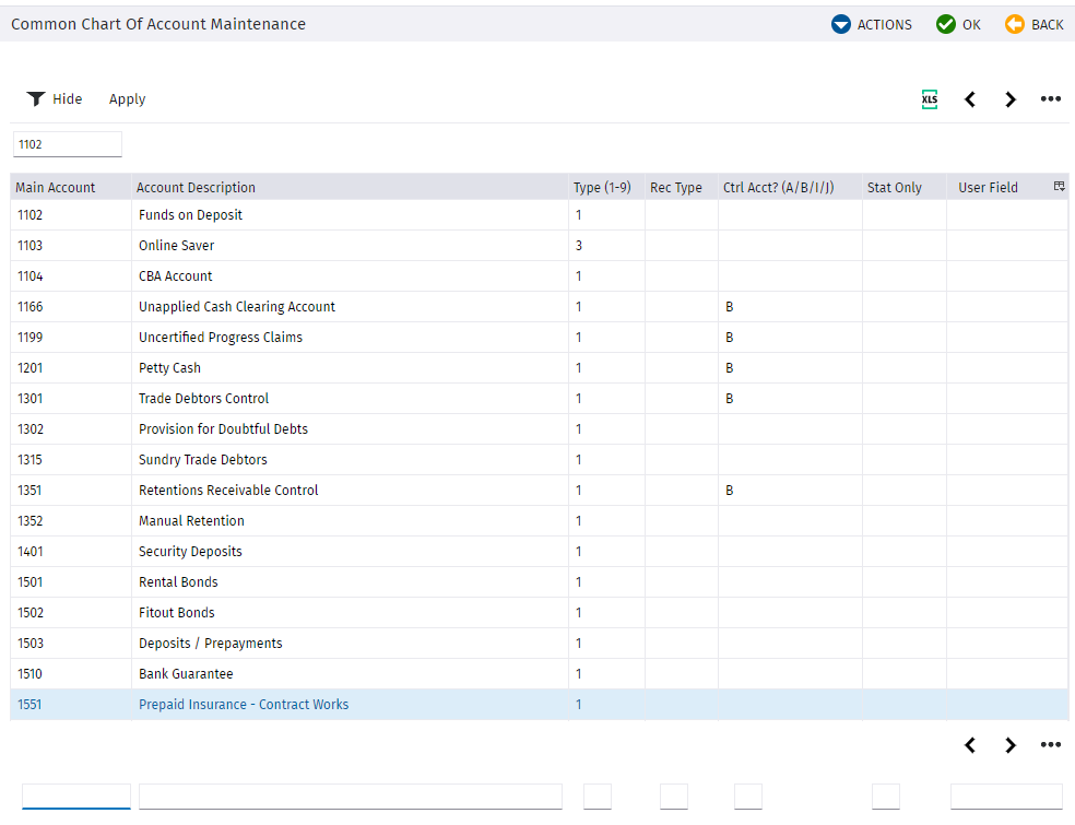 Modifying the Master Chart of Accounts | Trimble Help