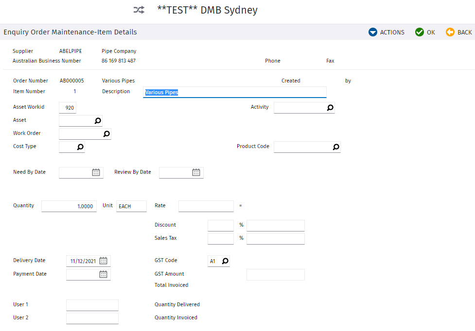 Adding and Maintaining Items on a Purchase Order | Trimble Help