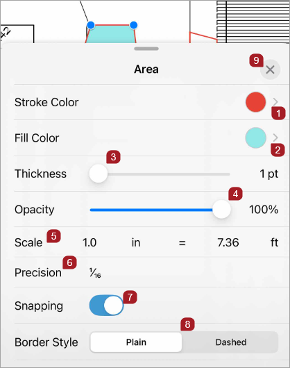 Ios Draw iOS drawing measurements | Trimble Help
