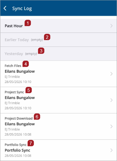Redesigned sync log