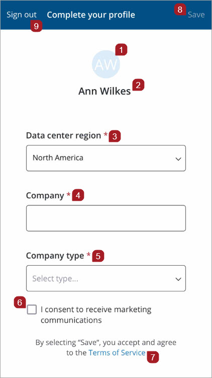 complete your profile page view