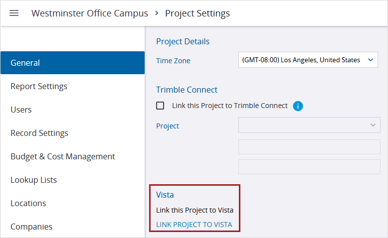 General project settings | Trimble Help