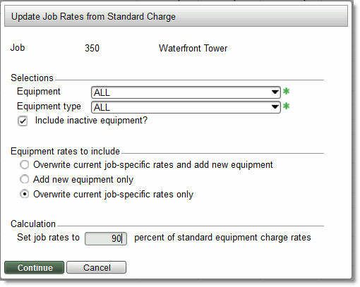 Update Job Rates from Standard Charge | Trimble Help