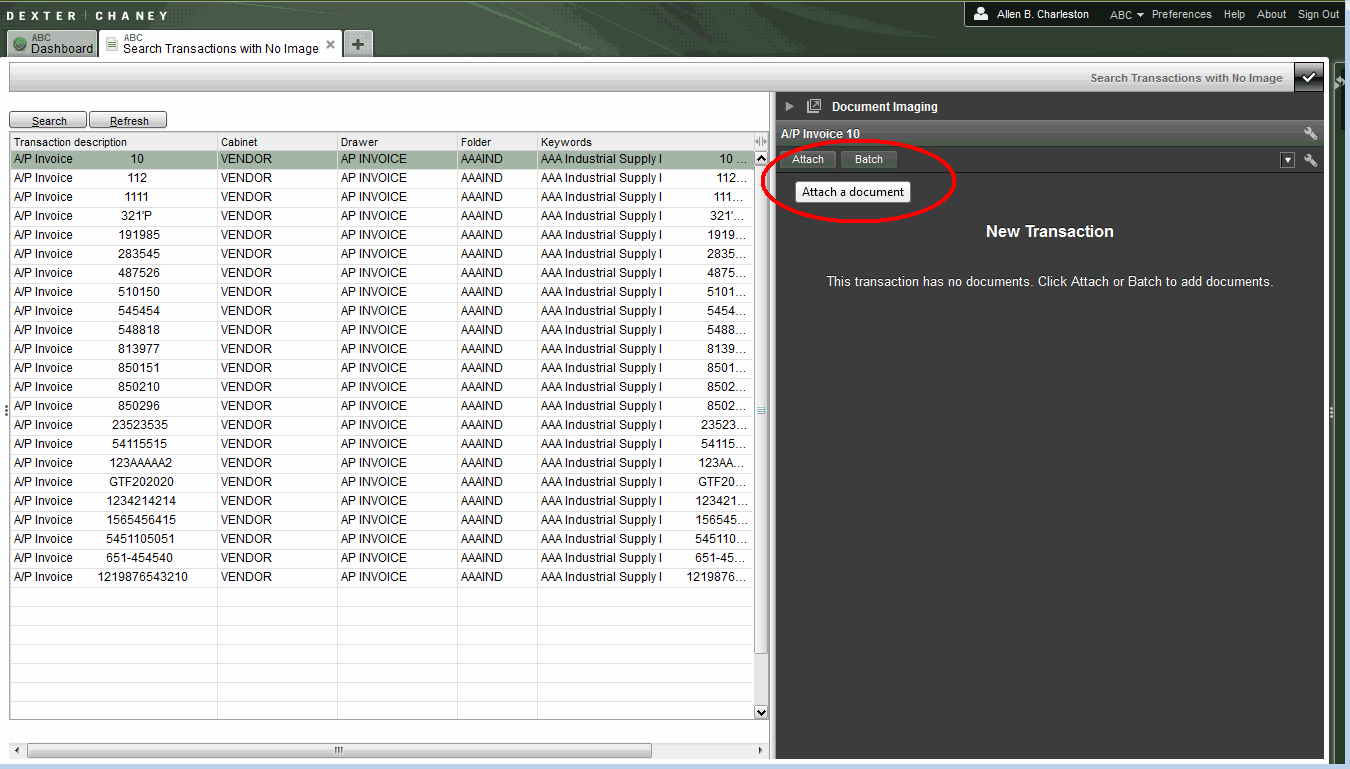 Search Transactions with No Image | Trimble Help