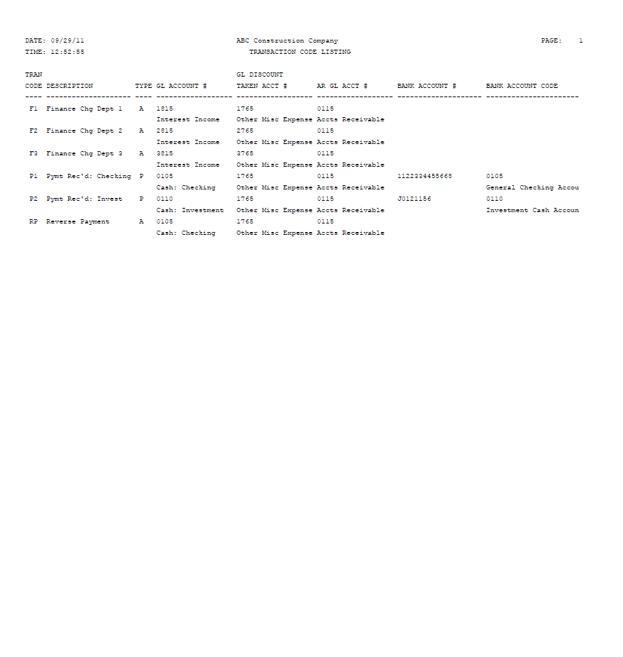 Transaction Code File Listing - Sample Report | Trimble Help