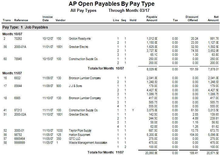 Open Payables AP Open Payables by Pay Type Report | Trimble Help