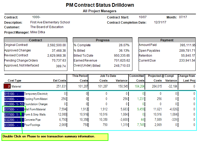PM Contract Drilldown | Trimble Help